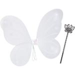 Silberne Relaxdays Flügel aus Polyester für Kinder Größe 98 