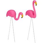 Pinke Relaxdays Flamingo-Gartenfiguren 2-teilig 