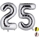 Silberne Zahl 25 Relaxdays Folienballons aus Silber 