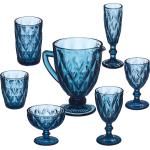 Blaue Vintage Relaxdays Glasserien & Gläsersets mit Eismotiv aus Glas 7-teilig 