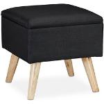 Schwarze Moderne Relaxdays Runde Kleinmöbel aus Holz mit Stauraum Breite 0-50cm, Höhe 0-50cm, Tiefe 0-50cm 
