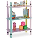 Reduzierte Bunte Relaxdays Bücherregale für Kinderzimmer aus Holz Breite 0-50cm, Höhe 50-100cm, Tiefe 0-50cm 