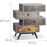 Graue Motiv Industrial Relaxdays Sideboards pulverbeschichtet aus Holz Breite 0-50cm, Höhe 0-50cm, Tiefe 0-50cm 