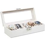 Weiße Elegante Relaxdays Uhrenaufbewahrungen: Uhrenboxen & Uhrenkästen aus Kunstleder für Herren 