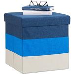 Dunkelblaue Gestreifte Retro Relaxdays Kleinmöbel aus Stoff mit Stauraum Breite 0-50cm, Höhe 0-50cm, Tiefe 0-50cm 
