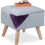 Hellbraune Relaxdays Kleinmöbel aus Samt mit Stauraum Breite 0-50cm, Höhe 0-50cm, Tiefe 0-50cm 