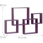 Violette Relaxdays Regalwürfel aus Metall Breite 0-50cm, Höhe 0-50cm, Tiefe 0-50cm 4-teilig 