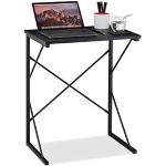Relaxdays Schreibtisch klein, HxBxT 75 x 60 x 40 cm, kompakter Computertisch, Laptop Arbeitstisch, MDF & Metall, schwarz