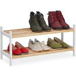 Reduzierte Weiße Moderne Relaxdays Schuhständer lackiert aus Bambus Breite 50-100cm, Höhe 0-50cm, Tiefe 0-50cm 