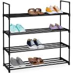 Reduzierte Schwarze Relaxdays Schuhständer aus Metall Breite 0-50cm, Höhe 0-50cm, Tiefe 0-50cm 