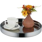 Reduzierte Silberne Moderne Relaxdays Runde Dekotabletts 35 cm aus Edelstahl 