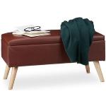 Braune Relaxdays 3-Sitzer Gartenbänke aus Holz mit Stauraum Breite 50-100cm, Höhe 0-50cm, Tiefe 0-50cm 