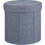 Dunkelgraue Relaxdays Runde Sitzhocker aus Polyester mit Stauraum Breite 0-50cm, Höhe 0-50cm, Tiefe 0-50cm 