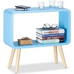 Blaue Moderne Relaxdays Rechteckige Standregale & Hochregale lackiert aus Holz mit Schublade Breite 50-100cm, Höhe 0-50cm, Tiefe 0-50cm 