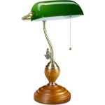 Grüne Relaxdays Bankerlampen & Bankerleuchten glänzend aus Holz E27 