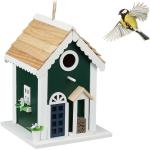 Grüne Landhausstil Relaxdays Vogelhäuser zum Aufhängen aus Holz 