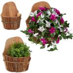 15 cm Relaxdays Pflanzkübel & Blumentöpfe 11 cm aus Rindenholz Outdoor 3-teilig 