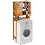 Braune Relaxdays Waschmaschinenschränke &   Waschmaschinenregale aus Holz Breite 50-100cm, Höhe 150-200cm, Tiefe 0-50cm 
