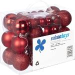 Reduzierte Rote Relaxdays Runde Christbaumkugeln & Weihnachtsbaumkugeln matt zum Hängen 50-teilig 