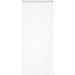 Relaxdays Fadenvorhang weiß, kürzbar, mit Tunneldurchzug, für Türen & Fenster, waschbar, Fadengardine, 90x245 cm, White