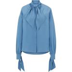 Blaue HUGO BOSS BOSS Festliche Blusen mit Knopf aus Seide für Damen Größe XS 