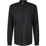 Schwarze Tom Tailor Denim Stehkragen Herrenjeanshemden aus Baumwolle Größe M 