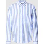 Hellblaue Gestreifte Tom Tailor Denim Kentkragen Herrenjeanshemden aus Baumwolle Größe M 