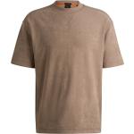 Hellbraune HUGO BOSS BOSS Nachhaltige T-Shirts aus Frottee für Herren Größe 3 XL 