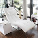 Weiße Moderne Rodario Relaxliegen aus Kunstleder Breite 50-100cm, Höhe 50-100cm, Tiefe 150-200cm 
