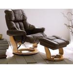Reduzierte Braune MCA furniture Relaxsessel mit Hocker aus Leder gepolstert Breite 50-100cm, Höhe 100-150cm, Tiefe 50-100cm 