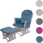 Blaue Mendler Relaxsessel mit Hocker aus Textil gepolstert Breite 50-100cm, Höhe 50-100cm, Tiefe 50-100cm 