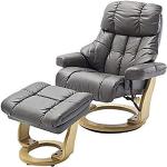 MCA furniture Relaxsessel mit Hocker aus Leder Breite 50-100cm, Höhe 100-150cm, Tiefe 50-100cm 