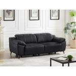 Schwarze Gesteppte Moderne Linea Sofa Relaxsofas aus Leder mit Relaxfunktion 3 Personen 