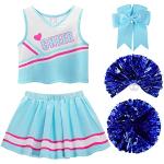 Blaue Cheerleader-Kostüme aus Polyester für Kinder 
