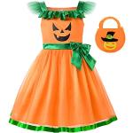 Reduzierte Orange Kinderkleider mit Halloween-Motiv aus Polyester für Mädchen Größe 140 für den für den Herbst 