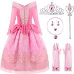 Reduzierte Rosa Schulterfreie Prinzessin-Kostüme mit Pailletten aus Spitze für Kinder Größe 110 