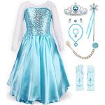 Himmelblaue Prinzessin-Kostüme mit Pailletten für Kinder Größe 134 
