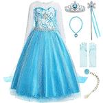 Blaue Prinzessin-Kostüme mit Pailletten für Kinder Größe 122 