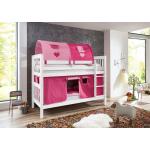 Pinke Relita Etagenbetten lackiert aus Massivholz 90x200 