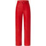 Reduzierte Rote Remain Damenlederhosen mit Reißverschluss aus Leder Größe M 