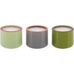 Reduzierte Hellgrüne Runde Teelichthalter aus Glas 3-teilig 