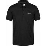 Schwarze Melierte Kurzärmelige Regatta Kurzarm-Poloshirts mit Knopf aus Jersey für Herren Größe 5 XL für den für den Frühling 