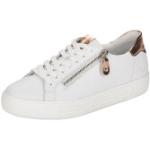 Reduzierte Weiße Remonte Low Sneaker mit Reißverschluss aus Nappaleder Leicht für Damen Größe 41 