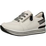 Reduzierte Weiße Remonte Low Sneaker mit Reißverschluss aus Leder Leicht für Damen Größe 42 