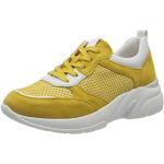 Reduzierte Gelbe Remonte Low Sneaker aus Glattleder mit herausnehmbarem Fußbett für Damen Größe 39 