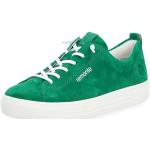 Grüne Remonte Low Sneaker mit Schnürsenkel in Normalweite aus Glattleder mit herausnehmbarem Fußbett für Damen Größe 43 