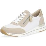 Weiße Remonte Low Sneaker mit Reißverschluss in Breitweite aus Textil mit herausnehmbarem Fußbett für Damen Größe 38 