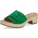 Grüne Remonte Damenclogs & Damenpantoletten in Breitweite aus Veloursleder Größe 40 für den für den Sommer 