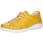 Gelbe Remonte Low Sneaker in Breitweite aus Glattleder für Damen Größe 36 