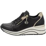 Schwarze Remonte Low Sneaker mit Reißverschluss aus Textil für Damen Größe 42 